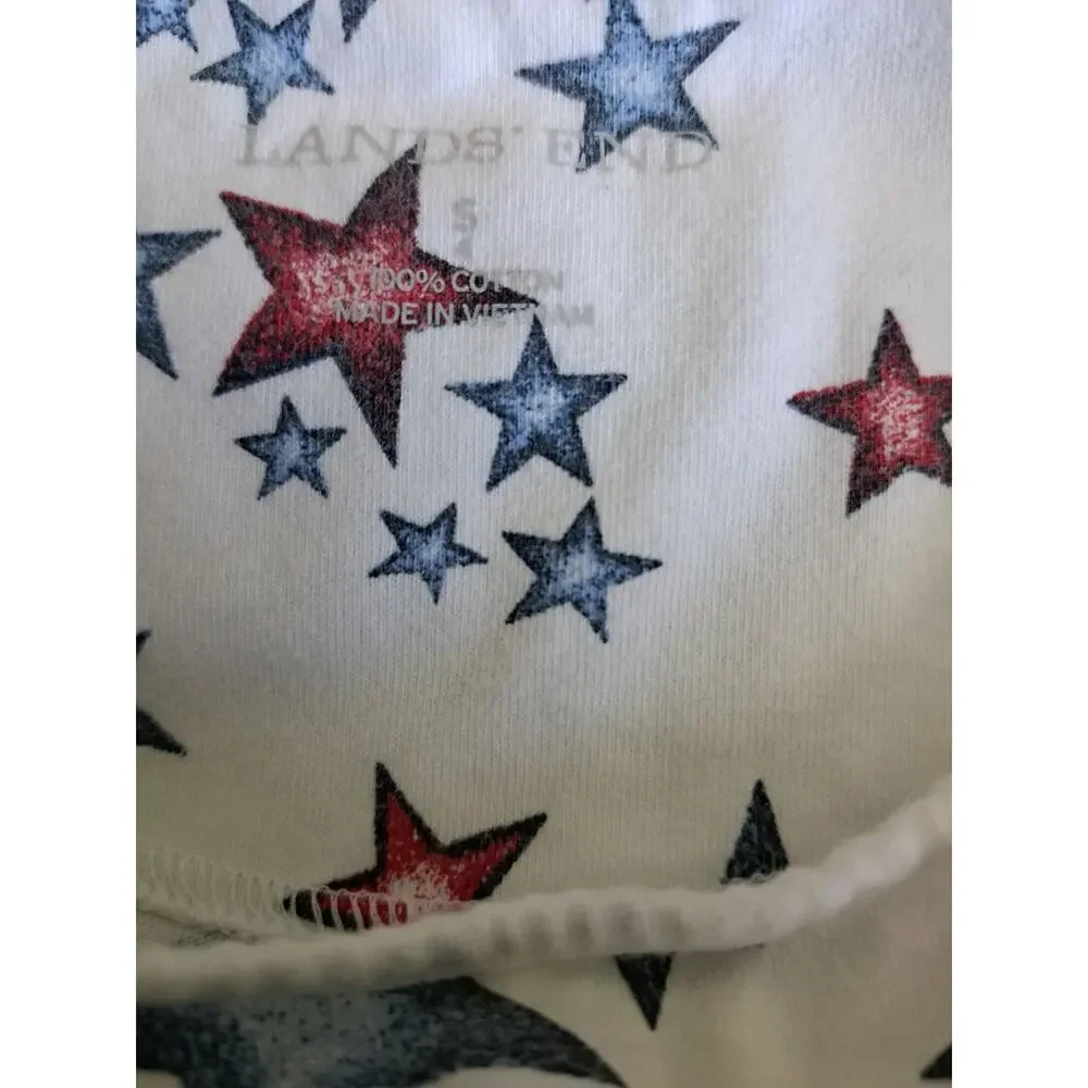 Lands' End Americana Stars Sleeveless Dress Size Small July 4th Festive Sundress